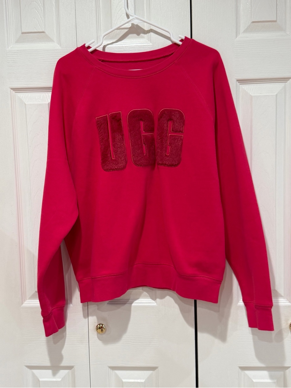 UGG Women's Hot Pink Crewneck Sweatshirt with Embroidered Logo